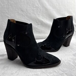 Lucchese Stacy Women's Ankle  3 3/4" Heel Chelsea  Boots Black, Size 7.5B